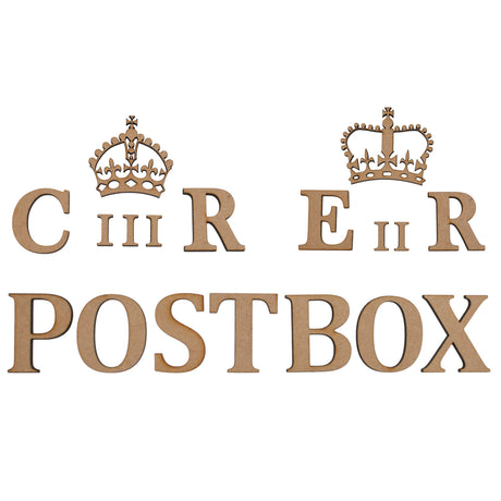 EIIR CIIR Letters and Crown - Wedding Post Box Sign - Laserworksuk