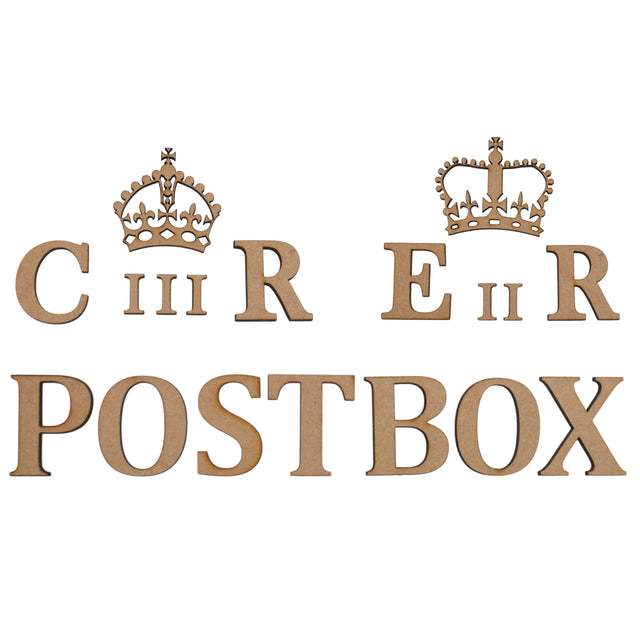 EIIR CIIR Letters and Crown - Wedding Post Box Sign - Laserworksuk