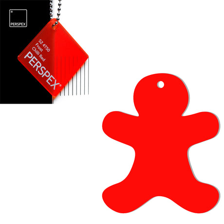 Acrylic Christmas Gingerbread Man Decorations (Pack of 12) - Laserworksuk