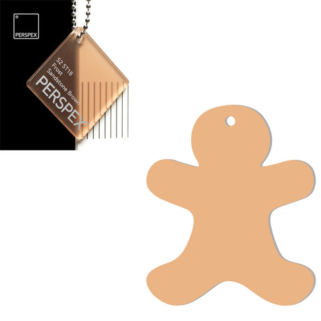 Acrylic Christmas Gingerbread Man Decorations (Pack of 12) - Laserworksuk