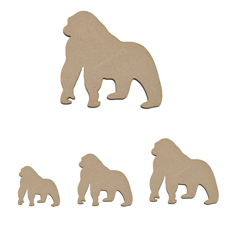 Wooden Gorilla - MDF Silverback Craft Shapes - Laserworksuk