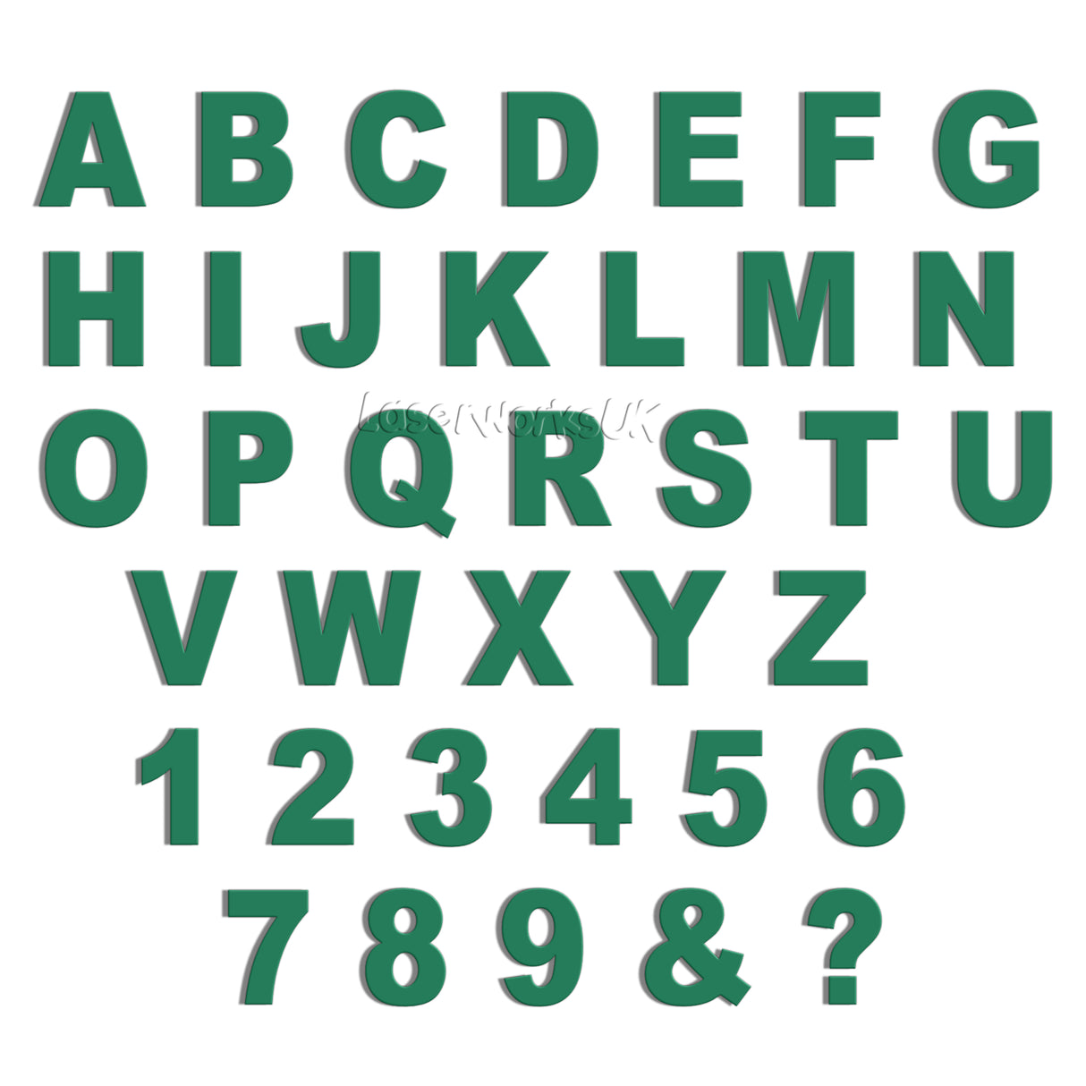 Ariel Bold 10cm Acrylic Letters & Numbers - 40 Different Colours - Laserworksuk