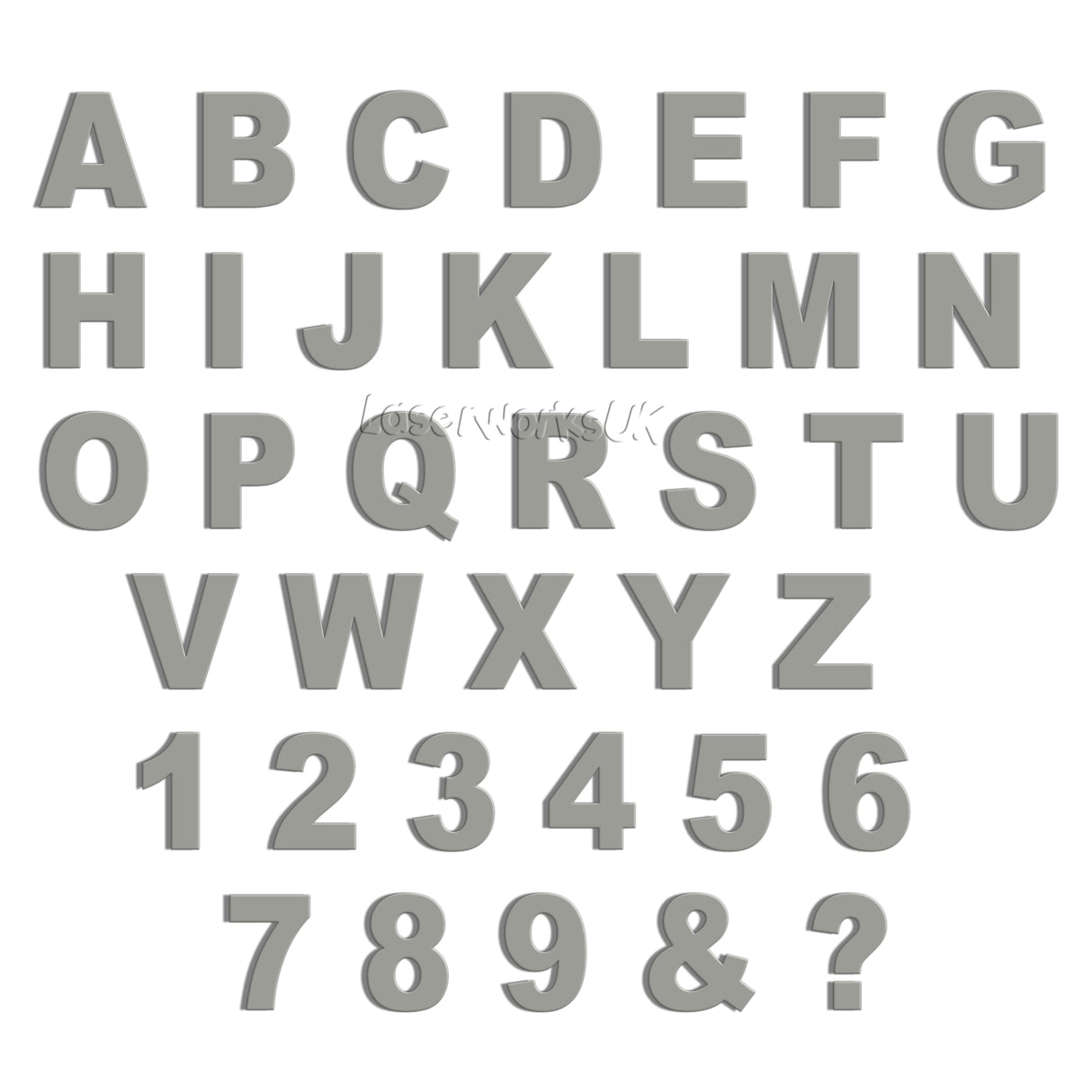 Ariel Bold 10cm Acrylic Letters & Numbers - 40 Different Colours - Laserworksuk