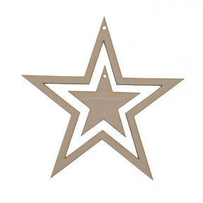 Wooden MDF Dream Catcher Hanging Mobile Nursery Star - Christmas Star Shape - LaserworksUK