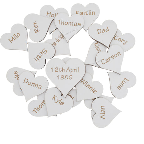 Family Tree With White Mdf Engraved Hearts - LaserworksUK