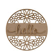 Wooden Hello Floral Sign - 3mm MDF Ready To Paint - LaserworksUK