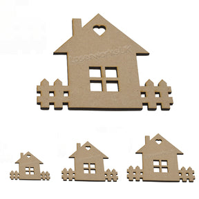 New Home MDF House Garden Craft Shape - LaserworksUK