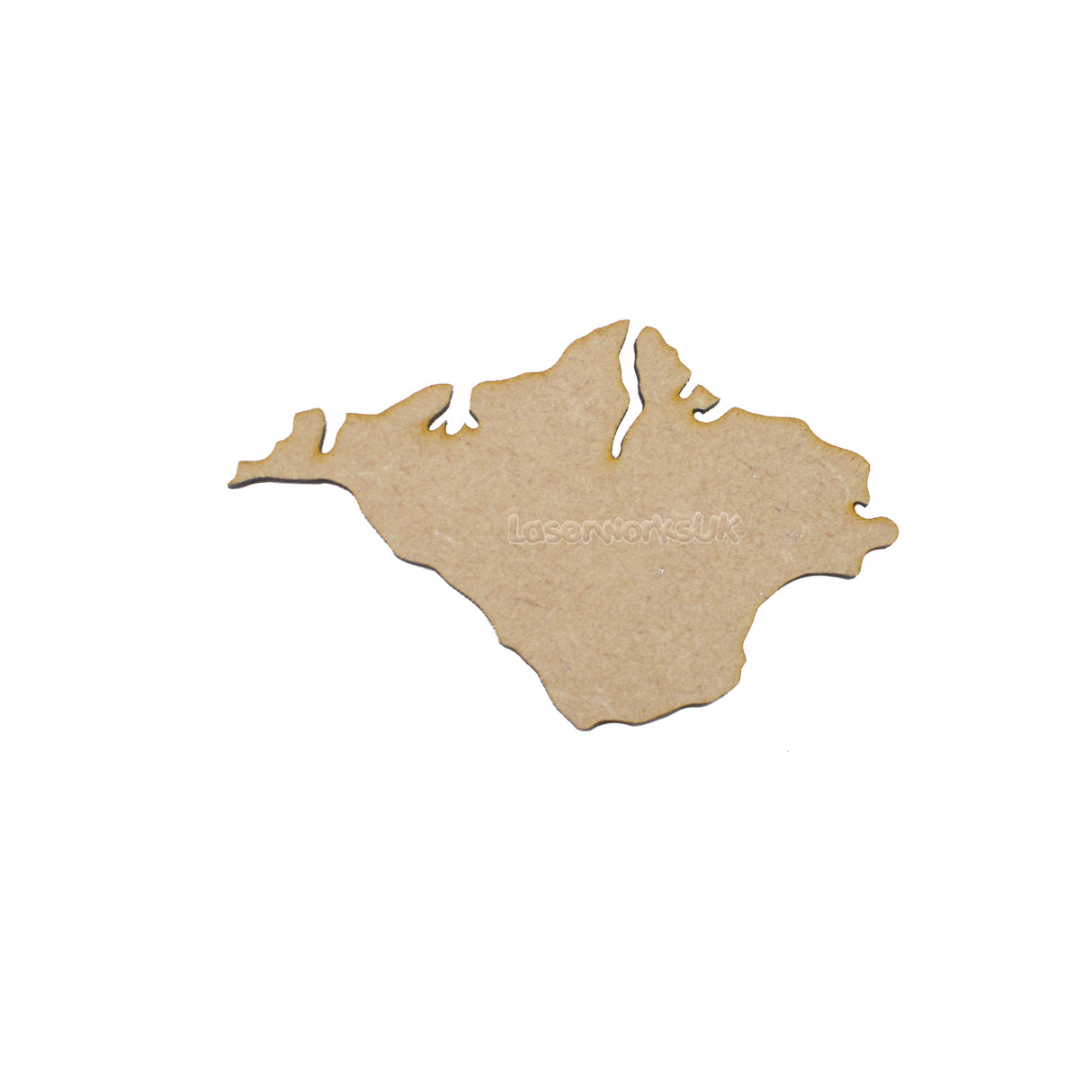 Wooden Isle of Wight Map Outline Shape - LaserworksUK