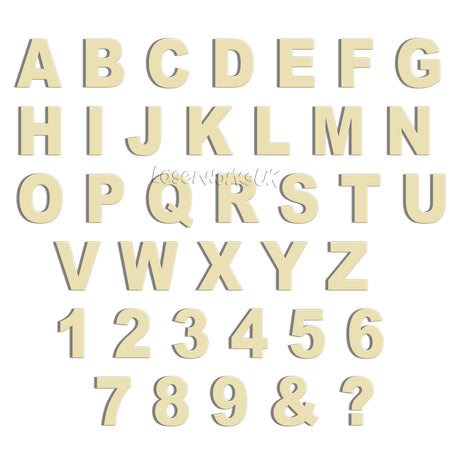 Ariel Bold 6cm Acrylic Letters & Numbers - 40 Different Colours - Laserworksuk