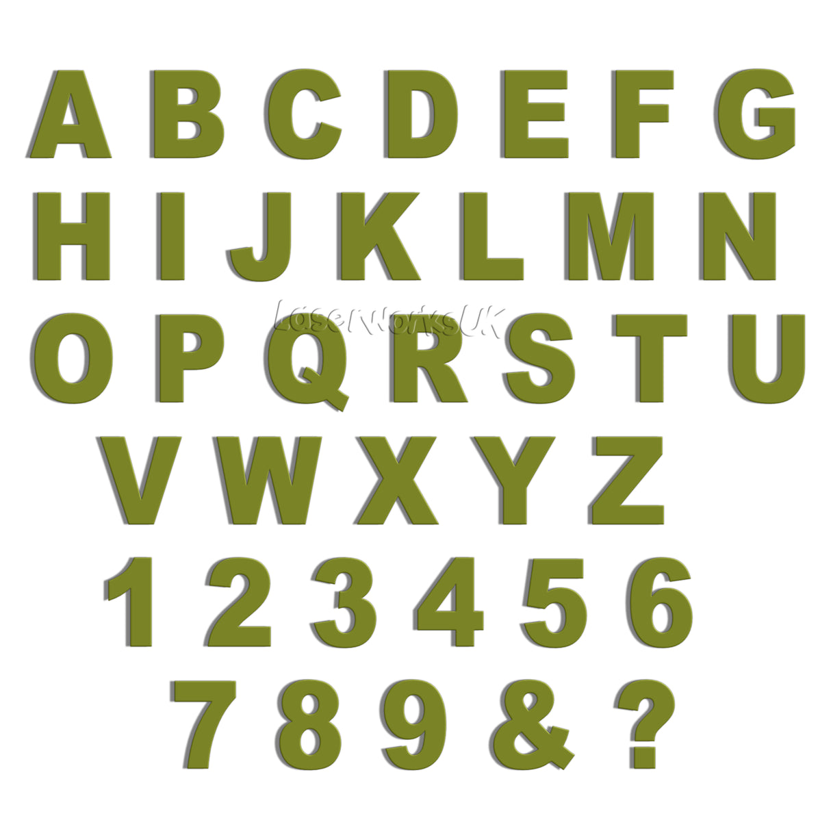 Ariel Bold 10cm Acrylic Letters & Numbers - 40 Different Colours - Laserworksuk