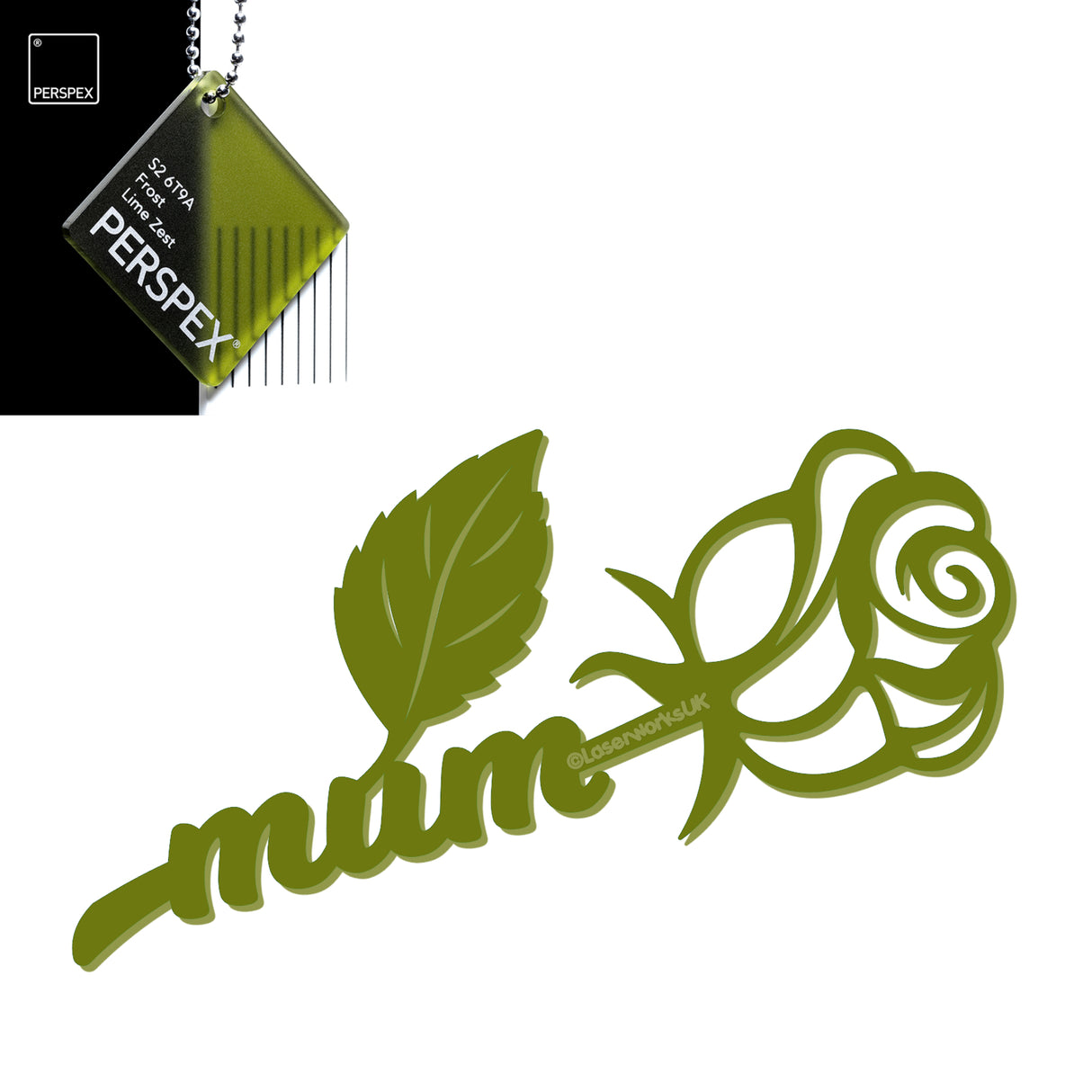 Acrylic Mothers Day Rose - Laserworksuk