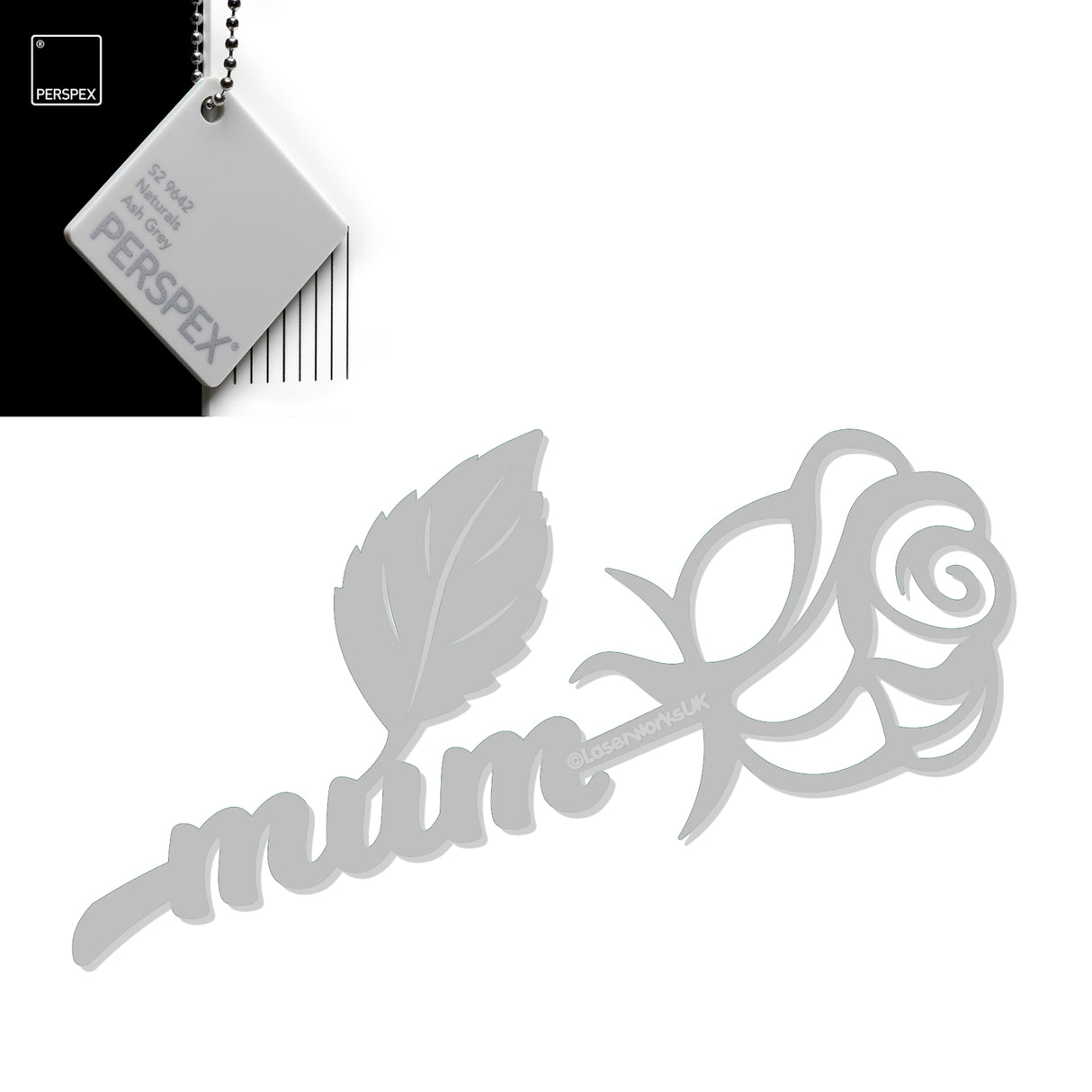 Acrylic Mothers Day Rose - Laserworksuk