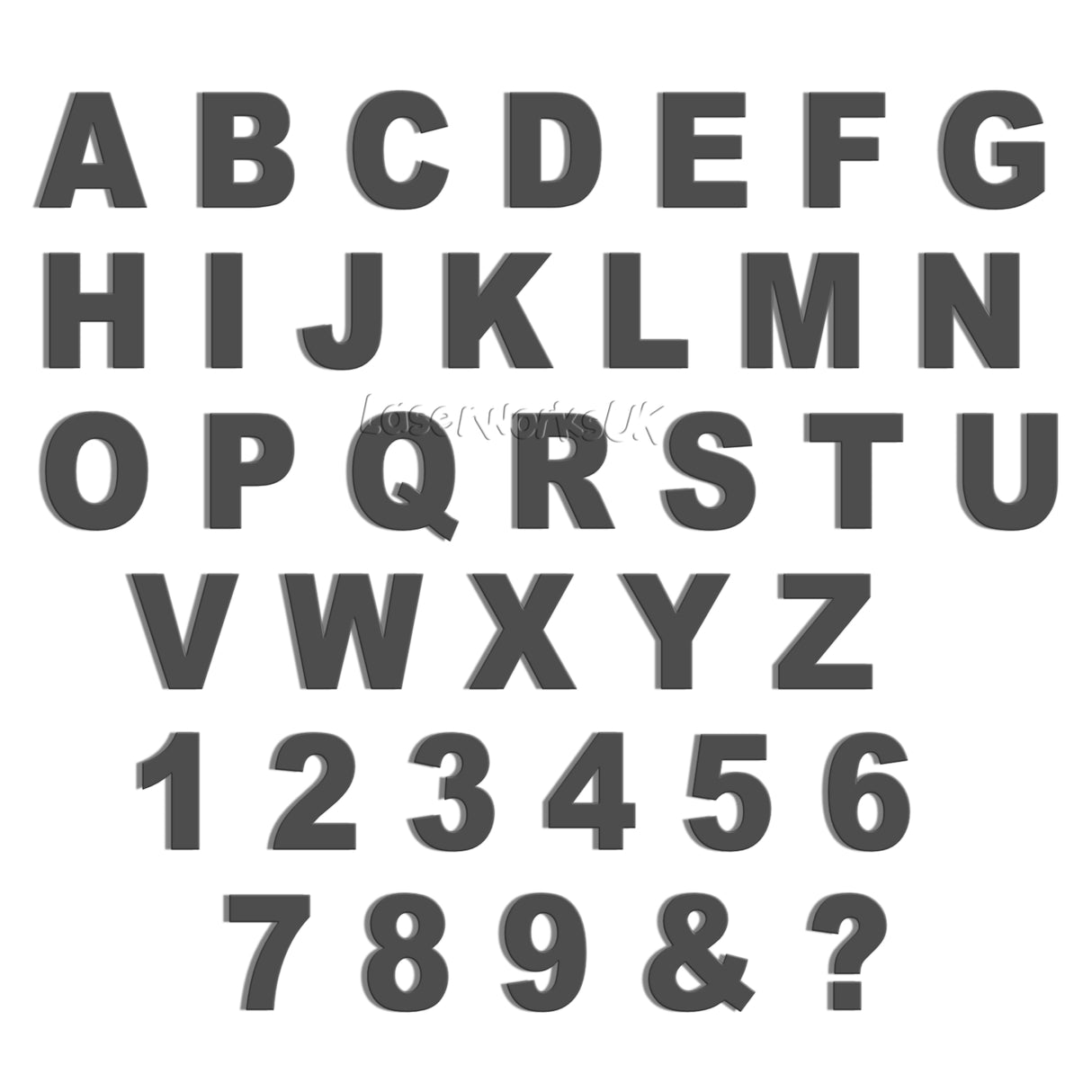 Ariel Bold 10cm Acrylic Letters & Numbers - 40 Different Colours - Laserworksuk