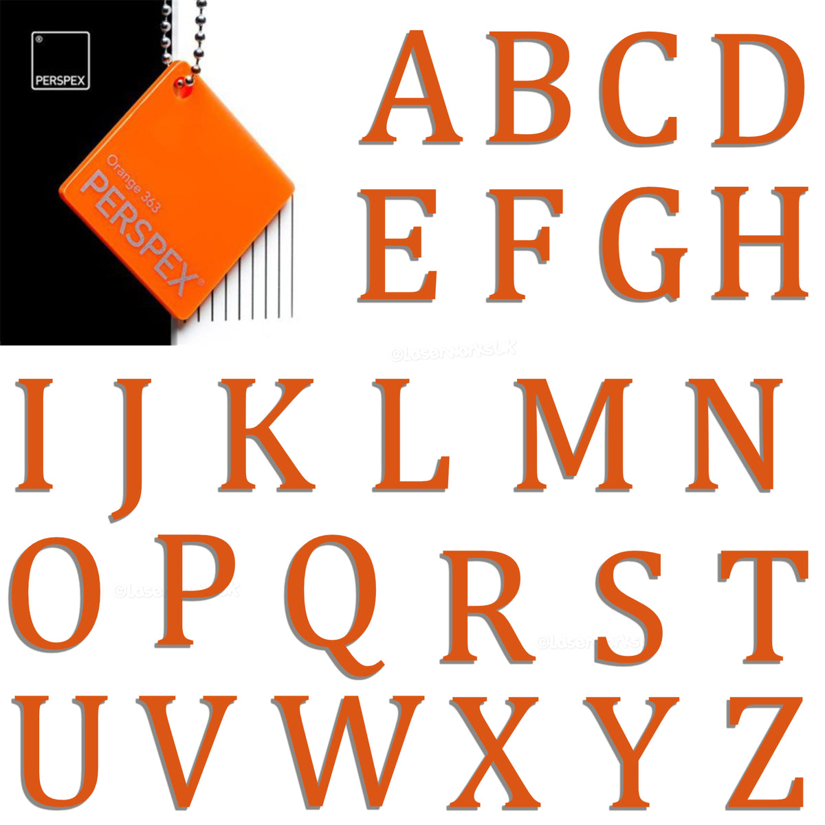 Acrylic 7.5cm High Letters & Numbers - 40+ Colours - Multi Buy Discounts - Laserworksuk