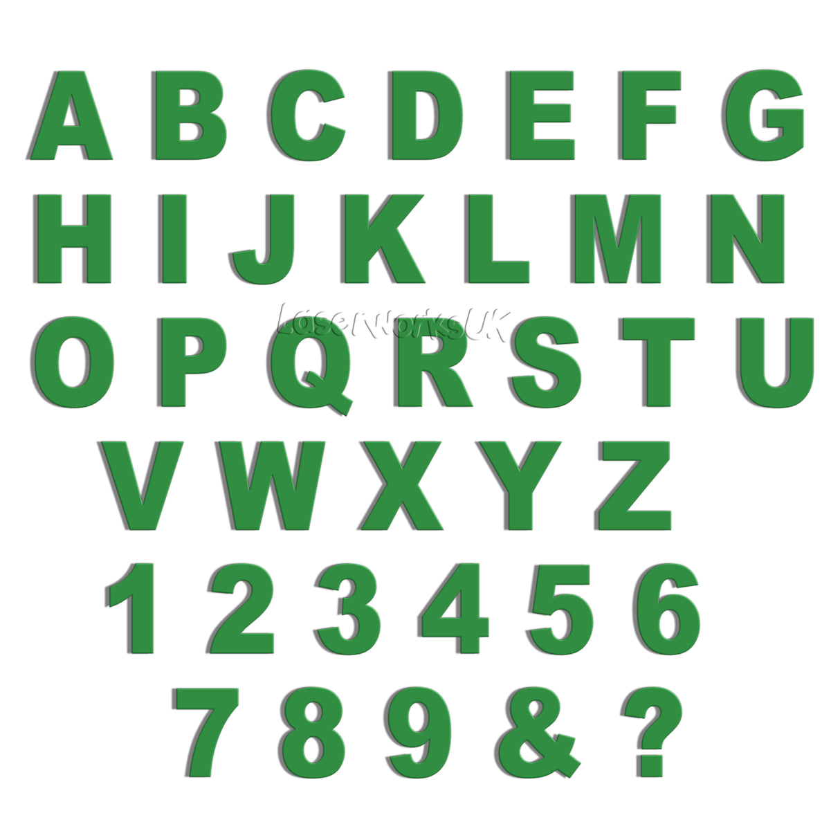 Ariel Bold 10cm Acrylic Letters & Numbers - 40 Different Colours - Laserworksuk