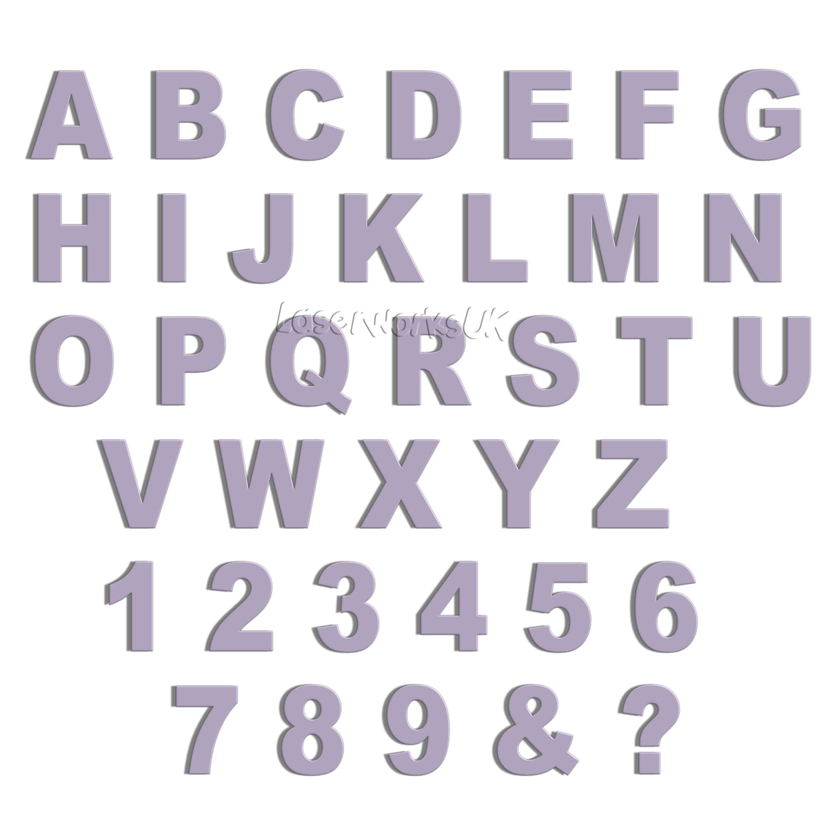 Ariel Bold 10cm Acrylic Letters & Numbers - 40 Different Colours - Laserworksuk