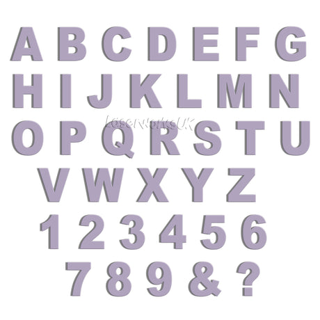 Ariel Bold 6cm Acrylic Letters & Numbers - 40 Different Colours - Laserworksuk