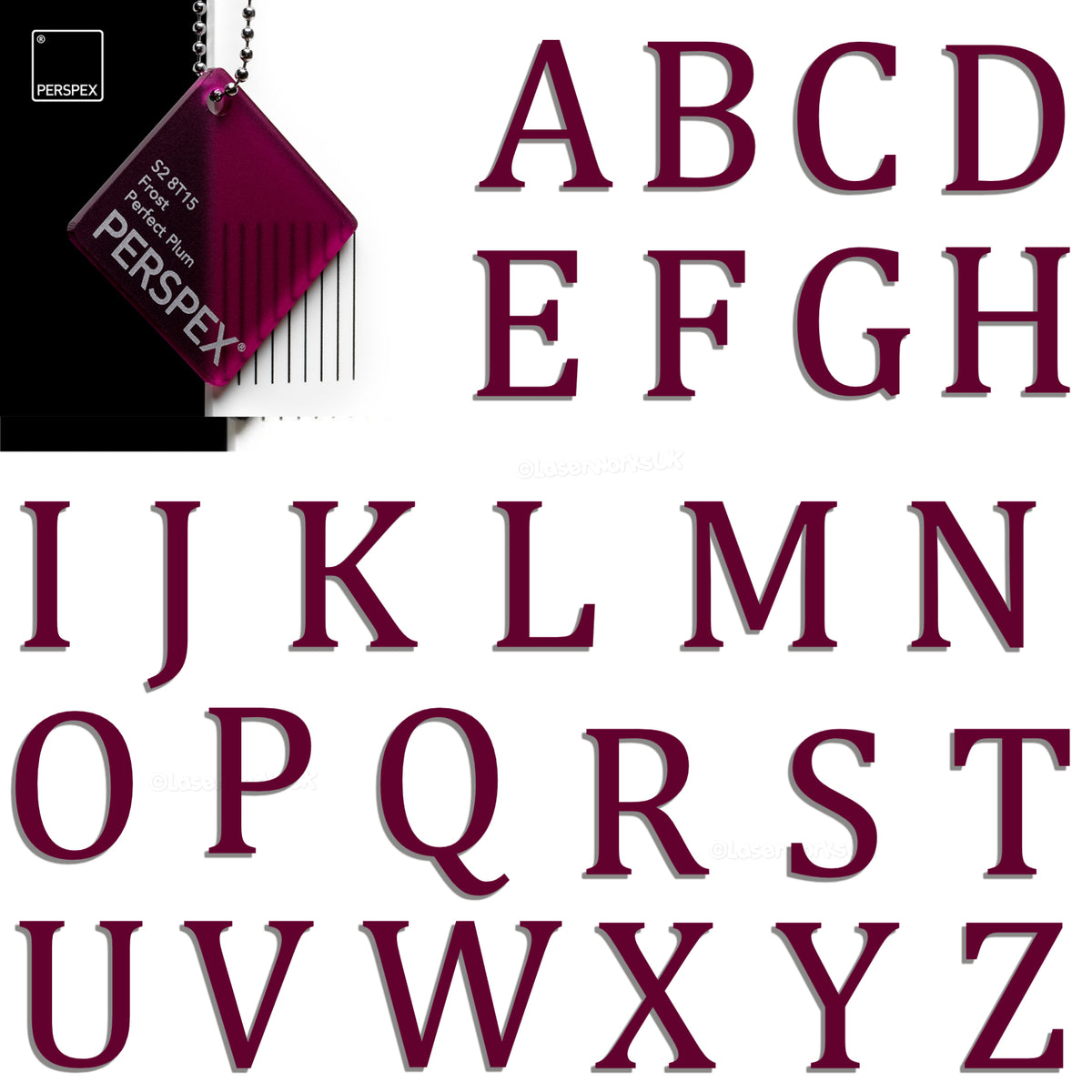 Acrylic 7.5cm High Letters & Numbers - 40+ Colours - Multi Buy Discounts - Laserworksuk