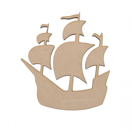 Wooden Pirate Ship Craft Shape - LaserworksUK