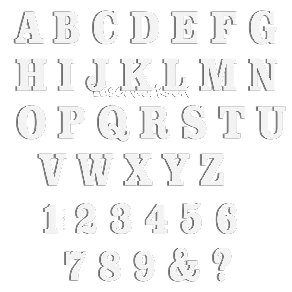 Acrylic 4cm High Letters & Numbers - 40 Colours - Multi Buy Discounts - Laserworksuk