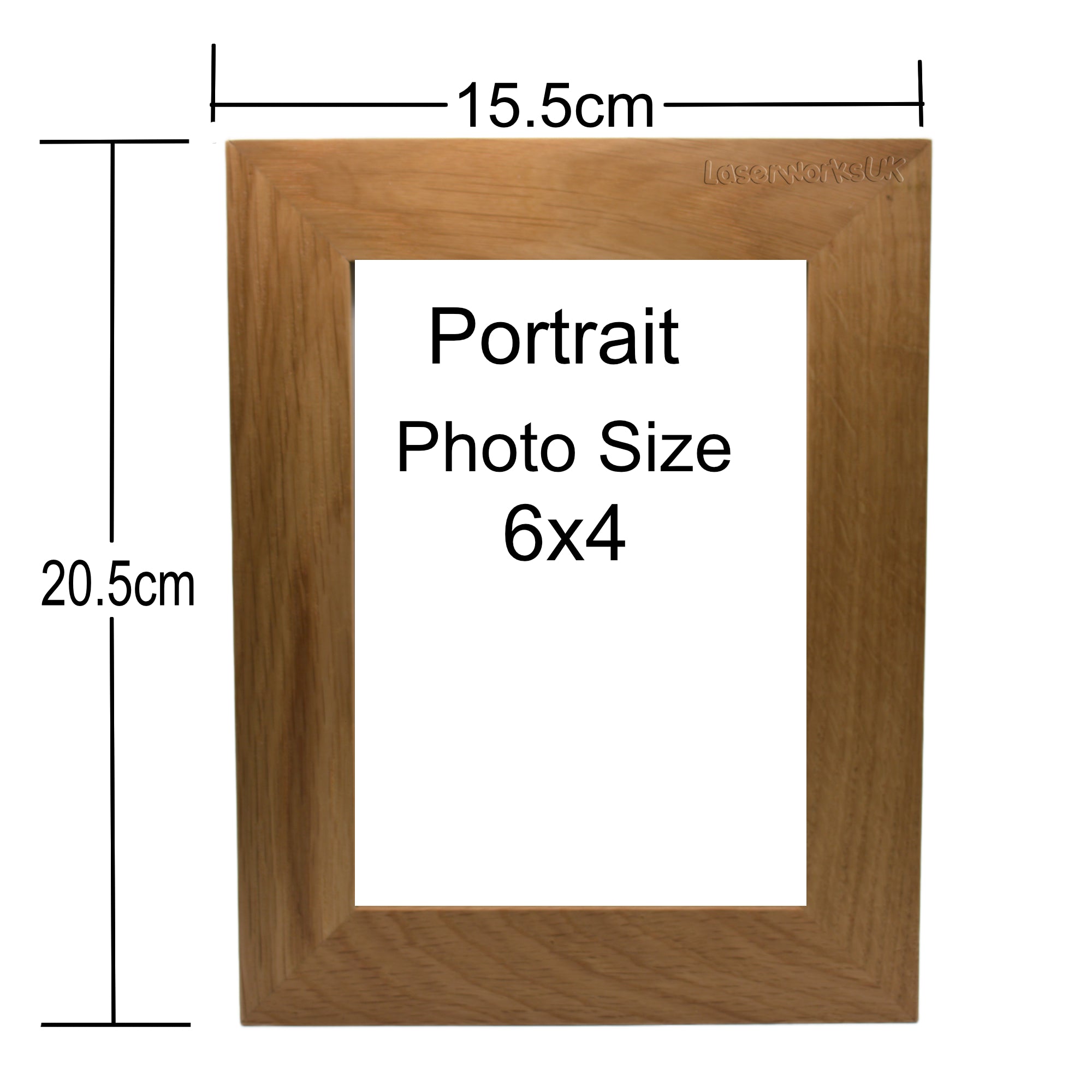 Personalised Photo Frame - Solid Oak - Laser Engraved - Laserworksuk