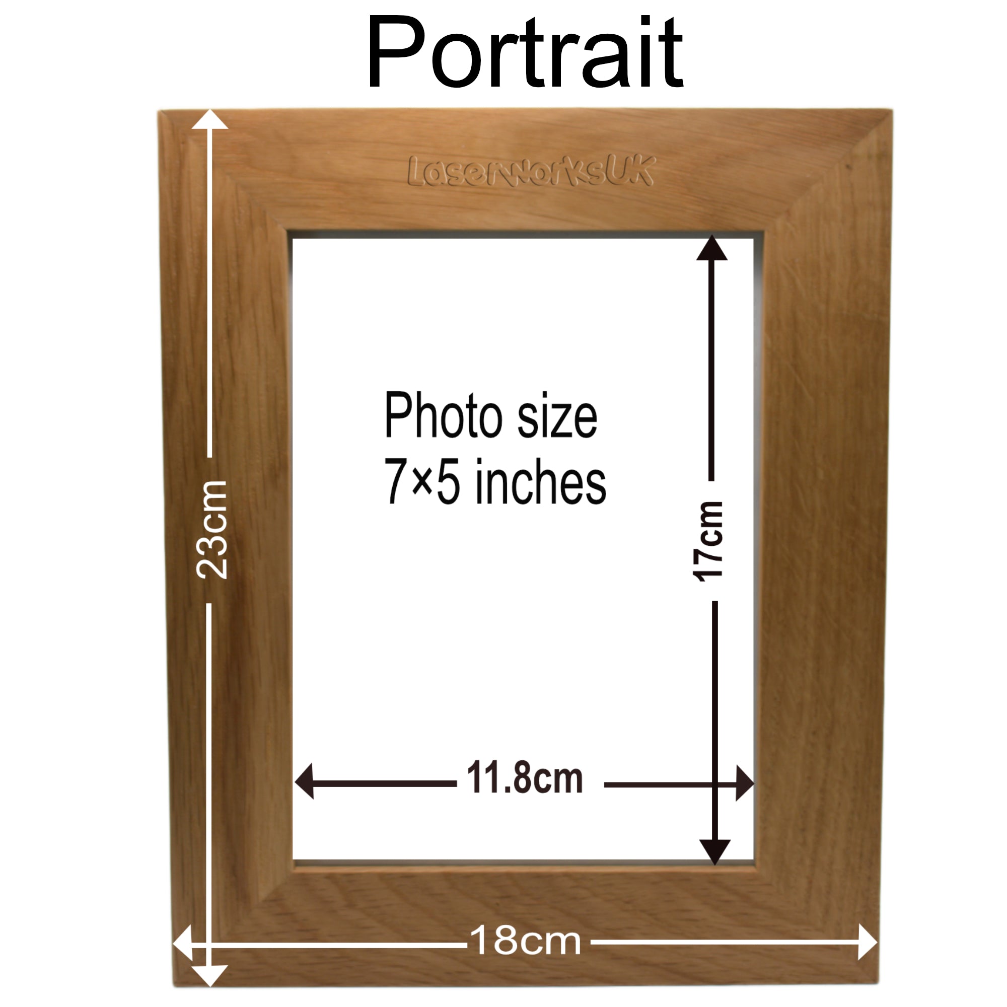 Personalised Photo Frame - Solid Oak - Laser Engraved - Laserworksuk