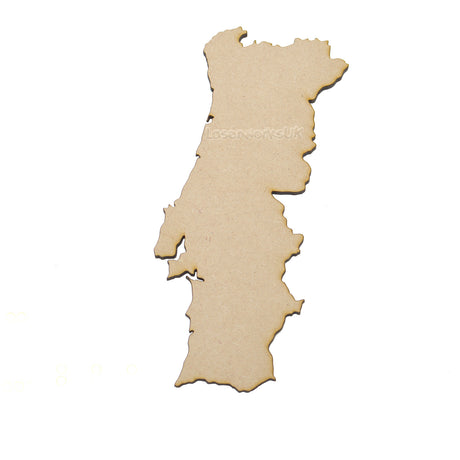 Wooden Portugal Maps - Spanish Outline Shapes - LaserworksUK