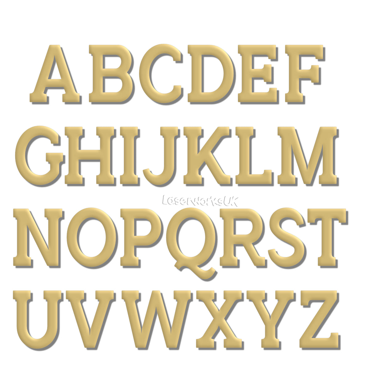 Wooden Large Big Letters Toy Box 2cm - 40cm MDF Alphabet - LaserworksUK