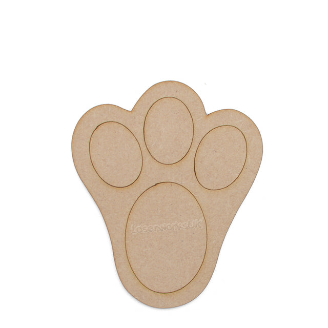 Rabbit Paw Craft Shapes - Easter Bunny Paw Print - LaserworksUK