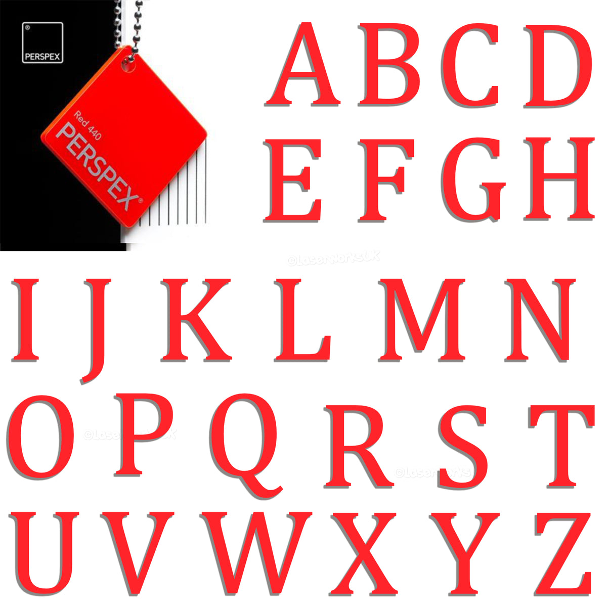 Acrylic 7.5cm High Letters & Numbers - 40+ Colours - Multi Buy Discounts - Laserworksuk