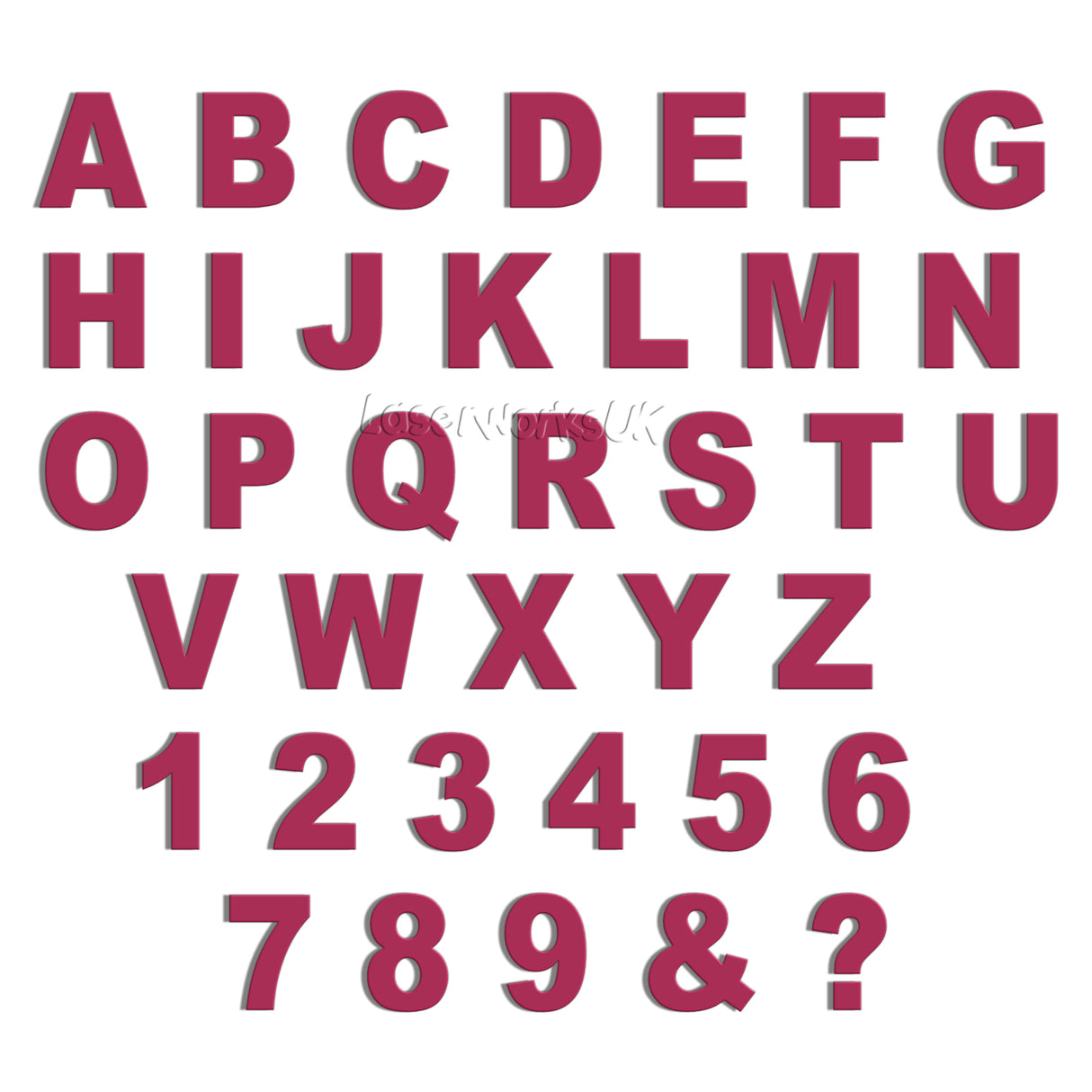 Ariel Bold 10cm Acrylic Letters & Numbers - 40 Different Colours - Laserworksuk