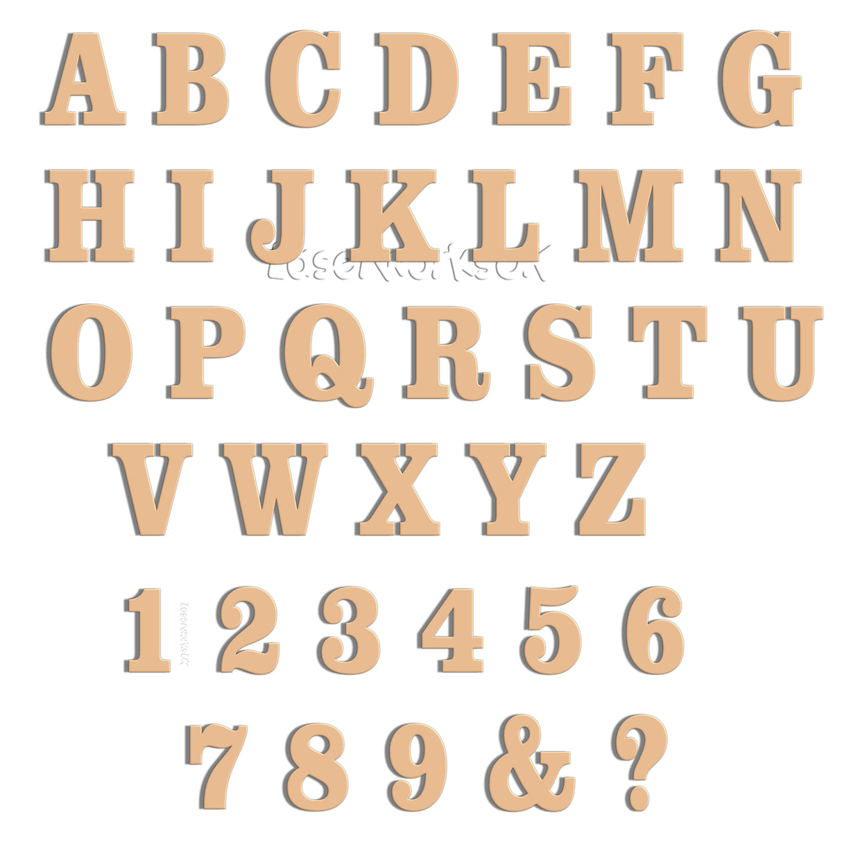 Acrylic 4cm High Letters & Numbers - 40 Colours - Multi Buy Discounts - Laserworksuk