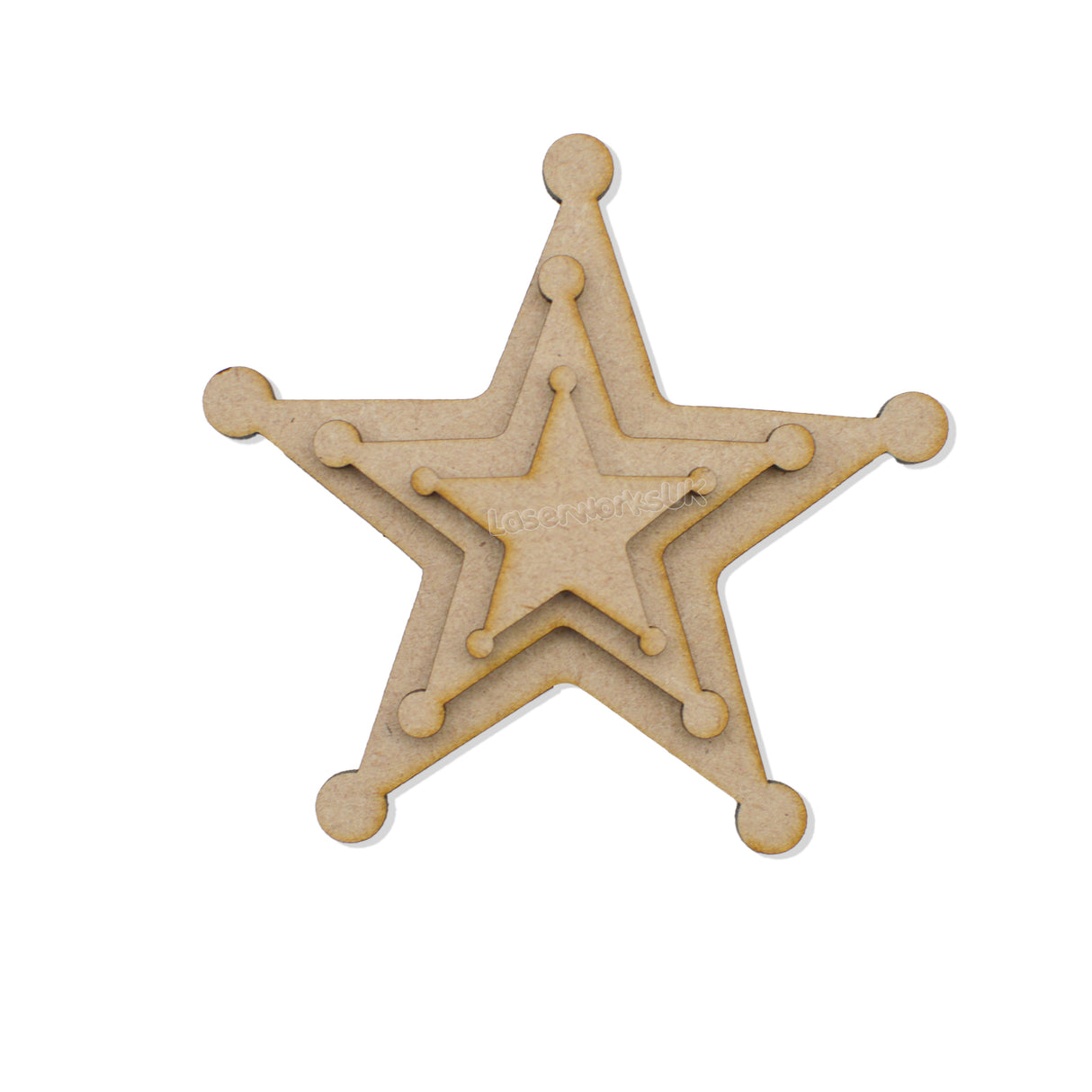 Sheriffs Badge Blanks - MDF Sheriffs Star Craft Shapes - LaserworksUK