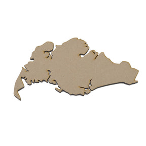 Wooden Singapore Map - Asia Map Shape - LaserworksUK