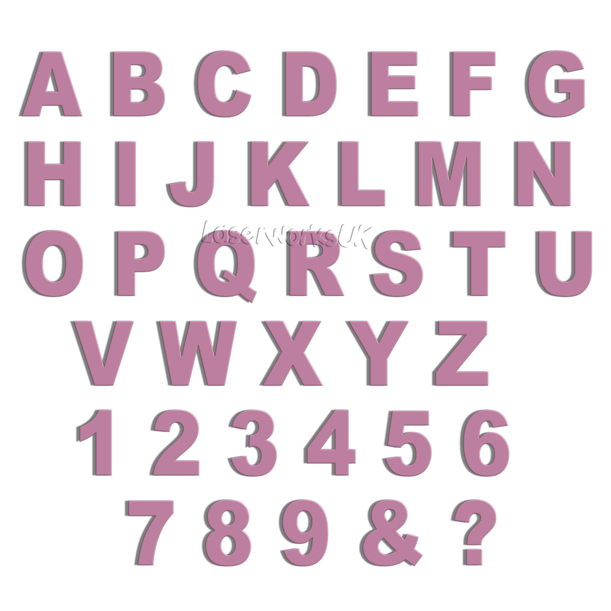 Ariel Bold 10cm Acrylic Letters & Numbers - 40 Different Colours - Laserworksuk