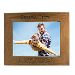 Personalised Photo Frame - Solid Oak - Laser Engraved - Laserworksuk