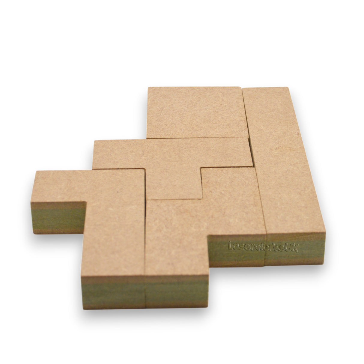 18mm Wooden Tetris Puzzle Shapes - Laserworksuk
