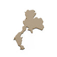 Wooden Thailand Map - Asia Map Shape - Laserworksuk