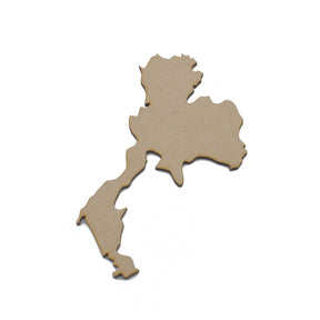 Wooden Thailand Map - Asia Map Shape - LaserworksUK