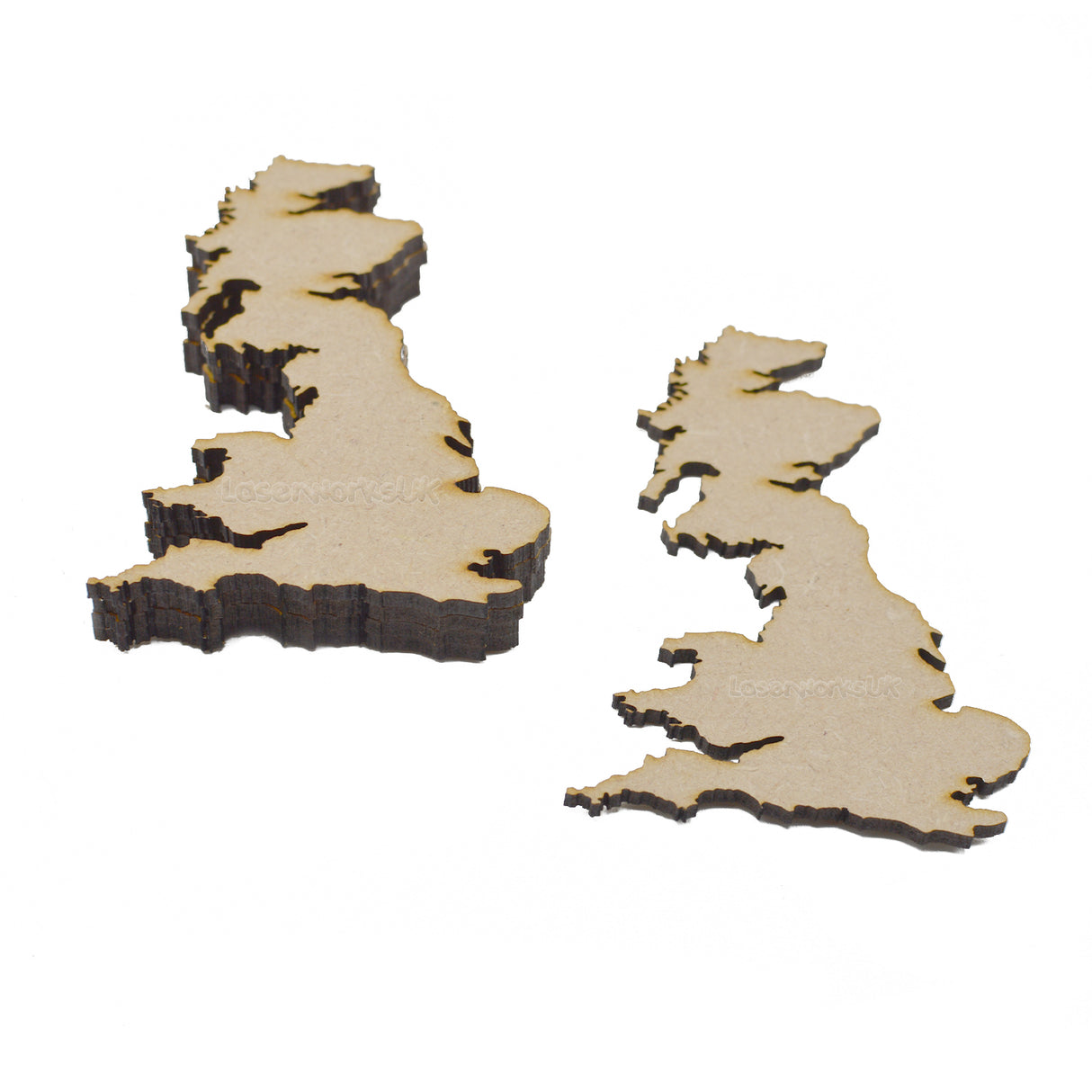 Wooden UK Maps - United Kingdom Outline Shapes - Laserworksuk