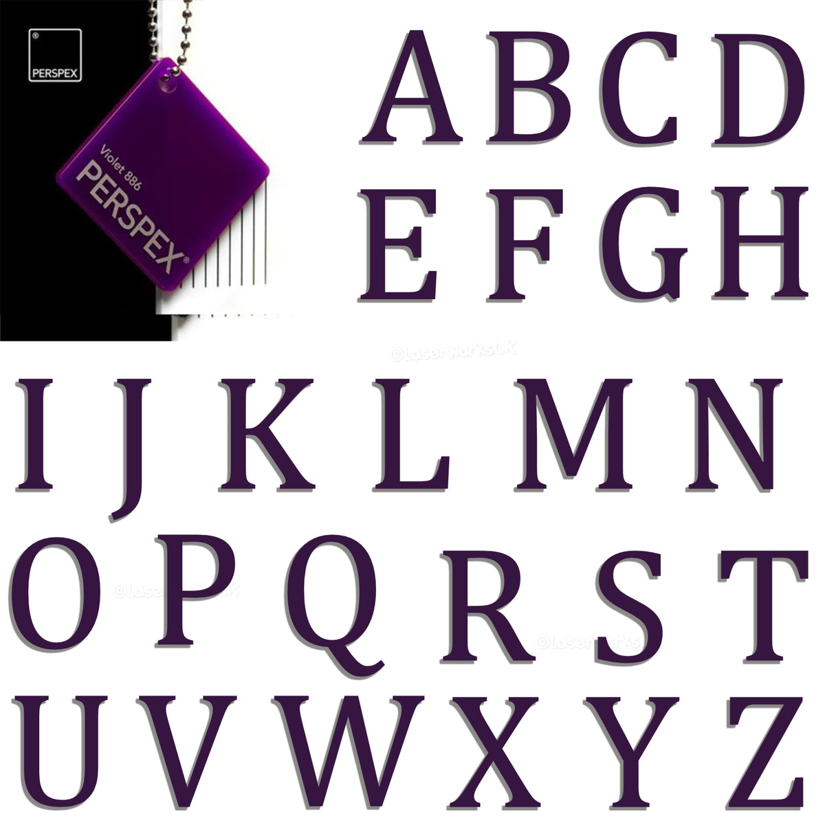 Acrylic 7.5cm High Letters & Numbers - 40+ Colours - Multi Buy Discounts - Laserworksuk