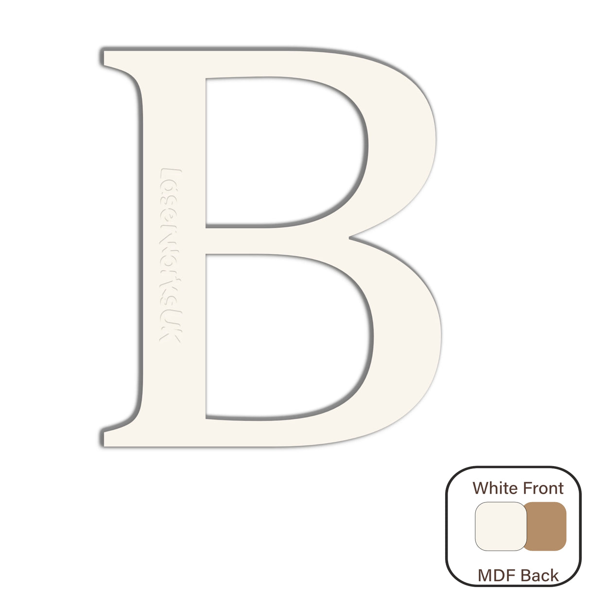 White Engraved Wooden Alphabet Letters - Laserworksuk