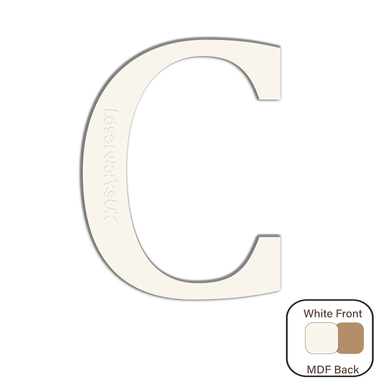 White Engraved Wooden Alphabet Letters - Laserworksuk