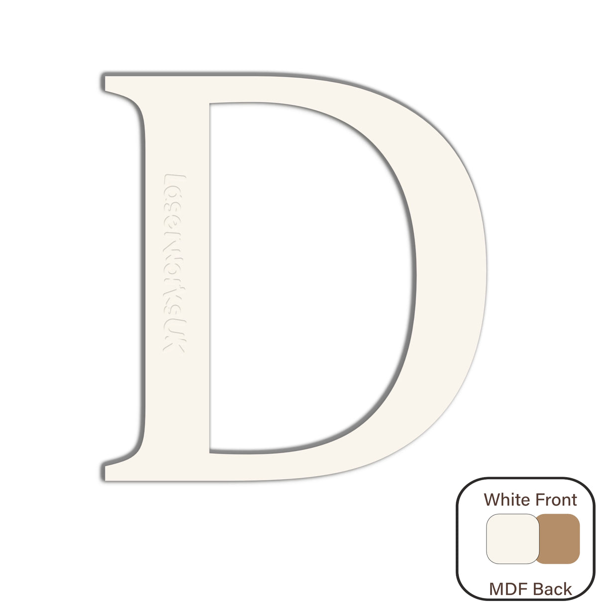 White Engraved Wooden Alphabet Letters - Laserworksuk