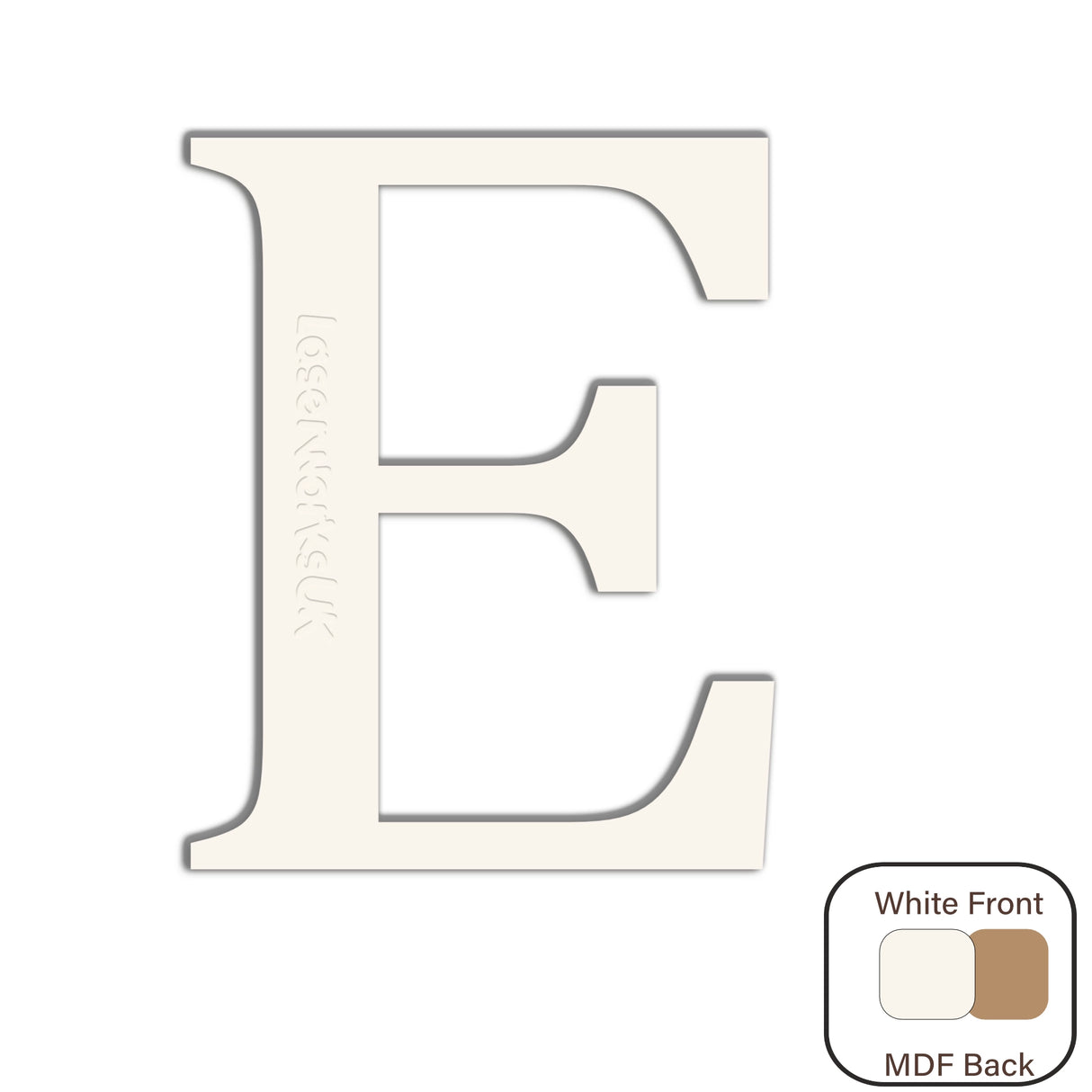 White Engraved Wooden Alphabet Letters - Laserworksuk