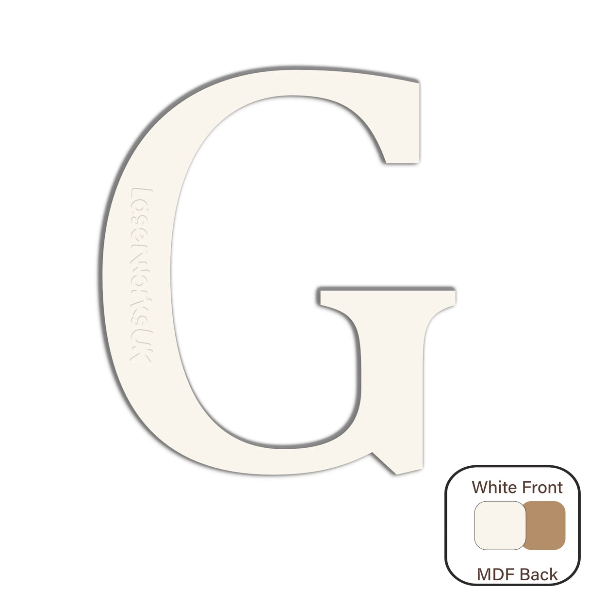 White Engraved Wooden Alphabet Letters - Laserworksuk