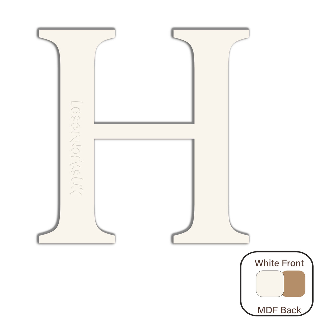 White Engraved Wooden Alphabet Letters - Laserworksuk