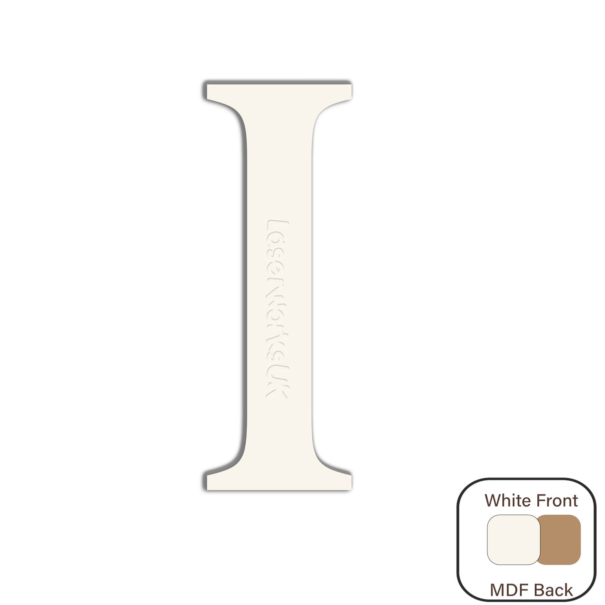 White Engraved Wooden Alphabet Letters - Laserworksuk