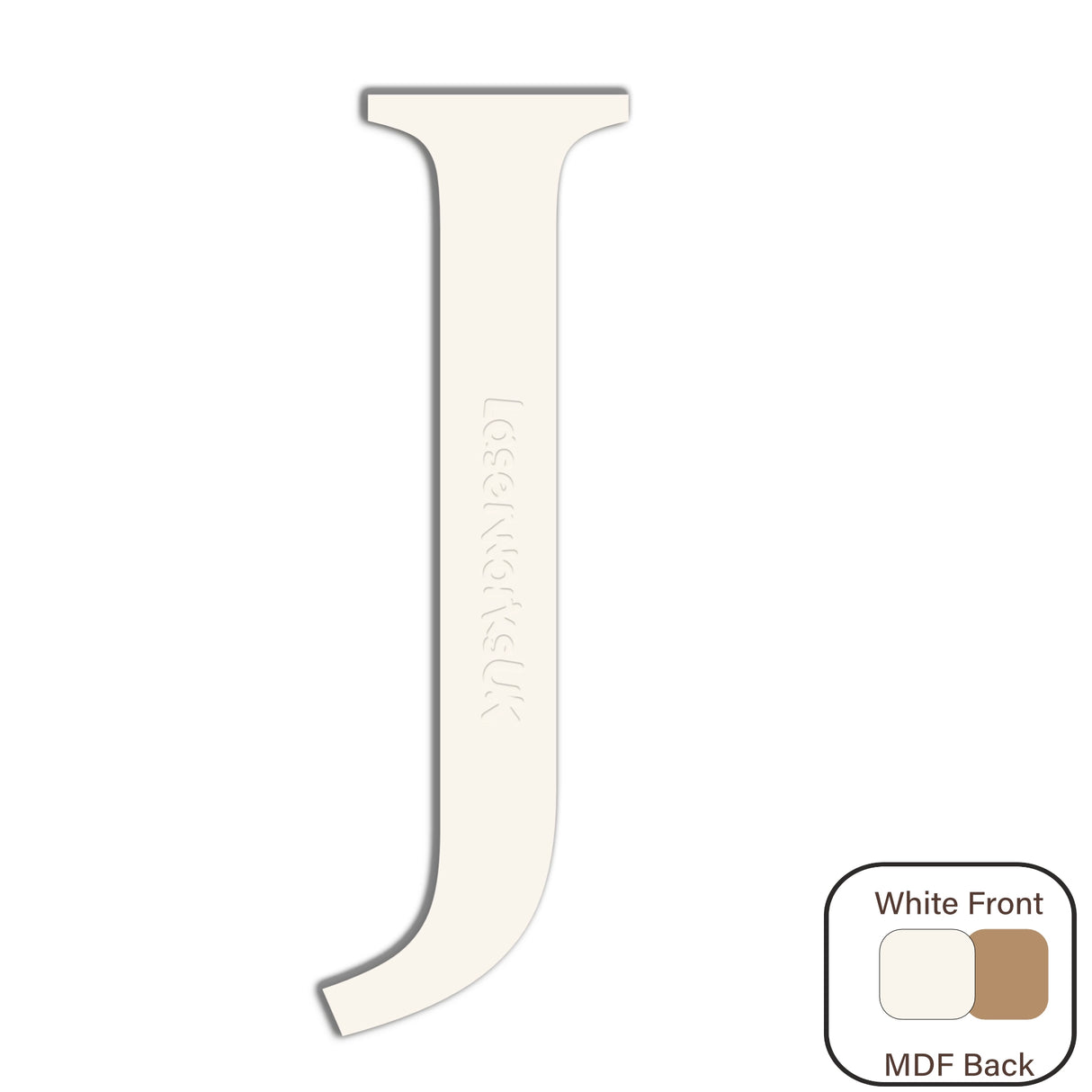 White Engraved Wooden Alphabet Letters - Laserworksuk