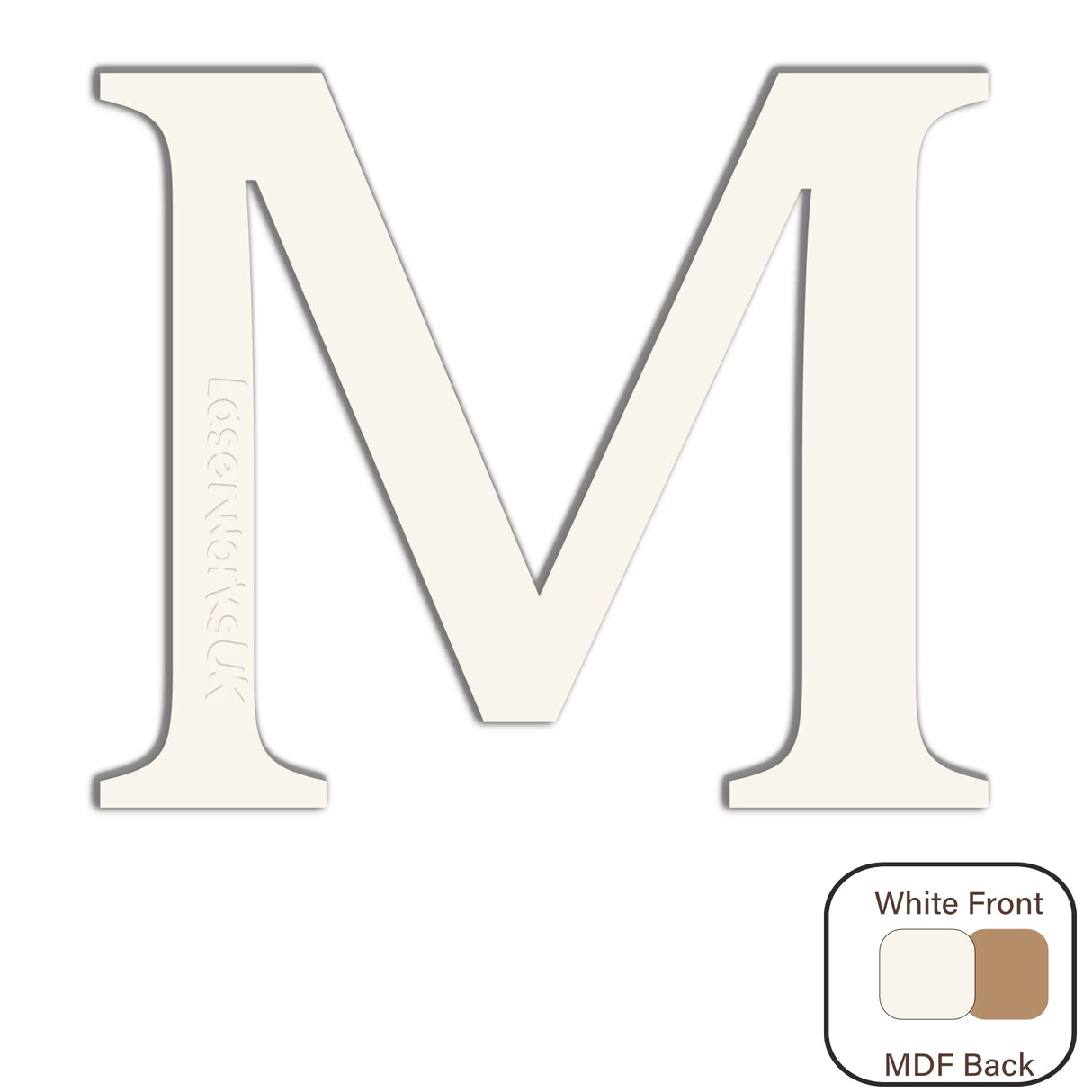 White Engraved Wooden Alphabet Letters - Laserworksuk